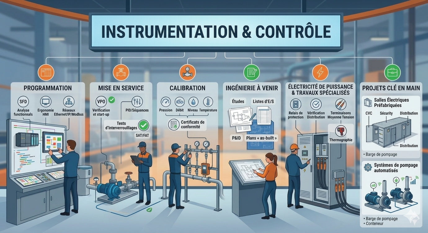Vue d'ensemble des domaines d'expertise ISL Contrôle